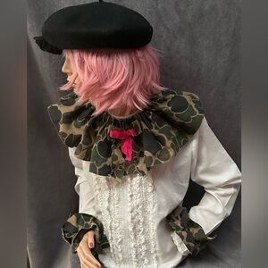 clown ruff ruffle collar + cuffs + scrunchie Camouflage